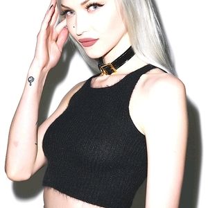 UNIF Cher Black Crop Tank